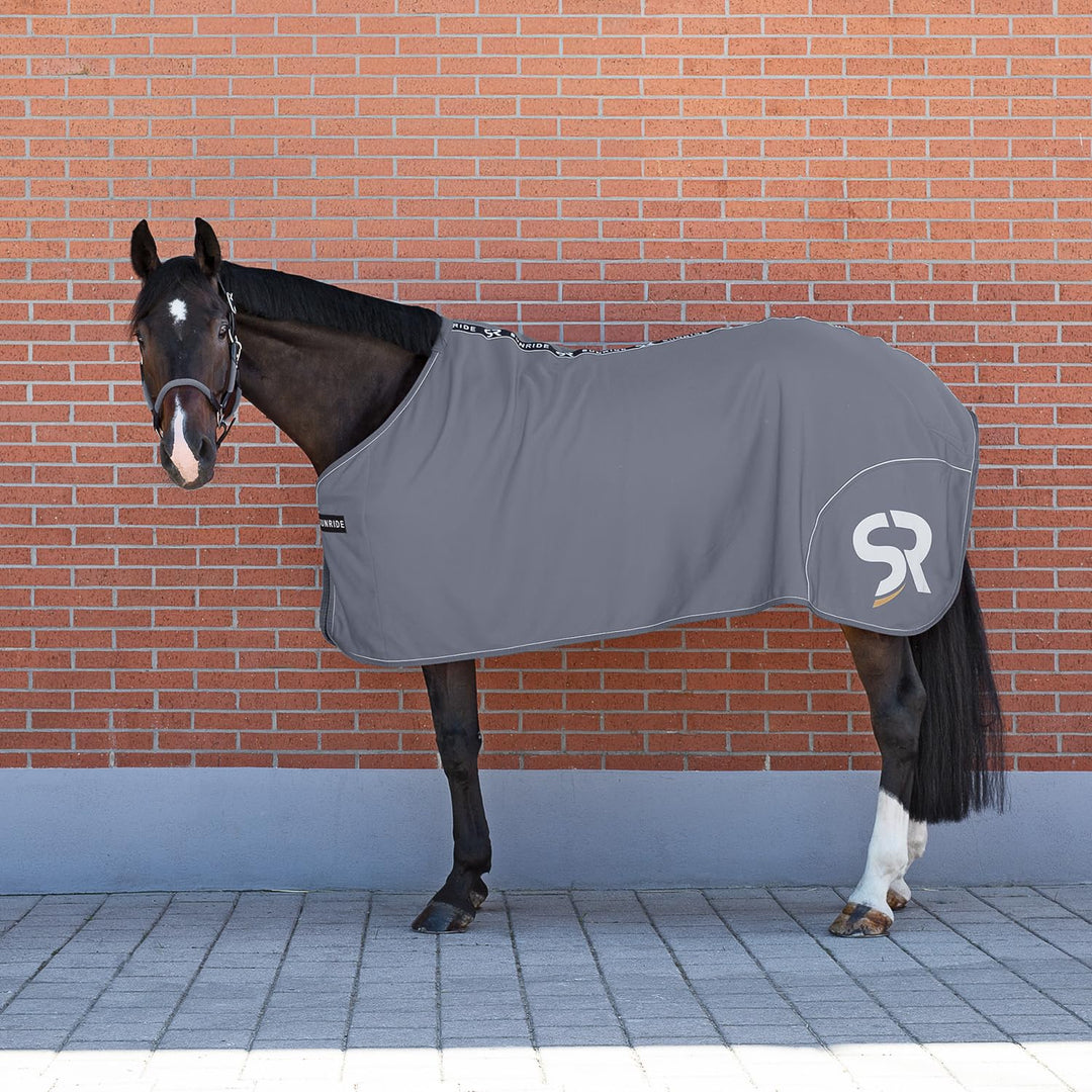 Sunride Abschwitzdecke für Pferde (Boston) aus Softshell mit Fleece - schnelltrocknend, reflektieren