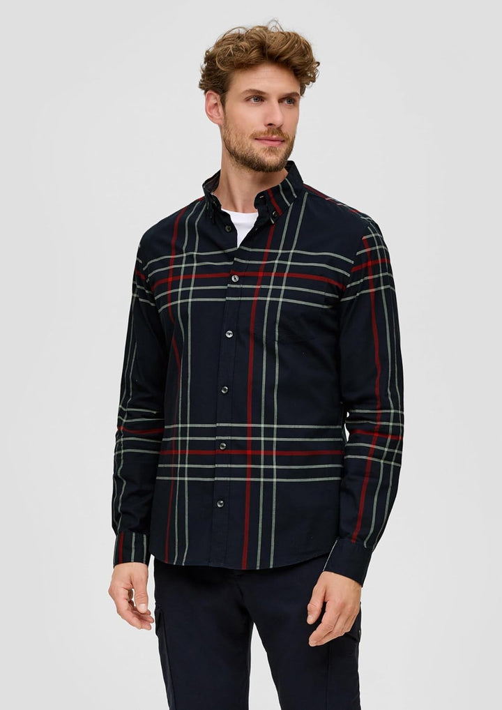 s.Oliver Herren Hemd Langarm, Slim Fit S Blau, S Blau