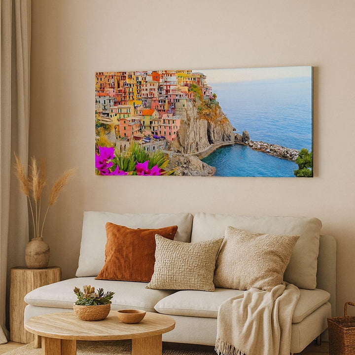 Wandbilder Dekoration Wohnzimmer Italien küste felsen landschaft Panorama Bilder auf Leinwand 120x50