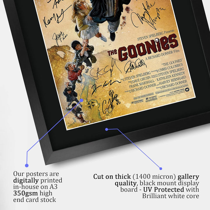 HWC Trading Goonies The Cast Geschenke Printed Poster Autogramm Bild für Film-Memorabilia Fans Signe