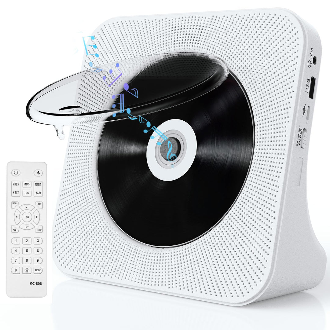 CD Player Tragbar Bluetooth 5.0 CD Spieler Tragbarer CD-Player mit Fernbedienung HiFi-Sound Lautspre