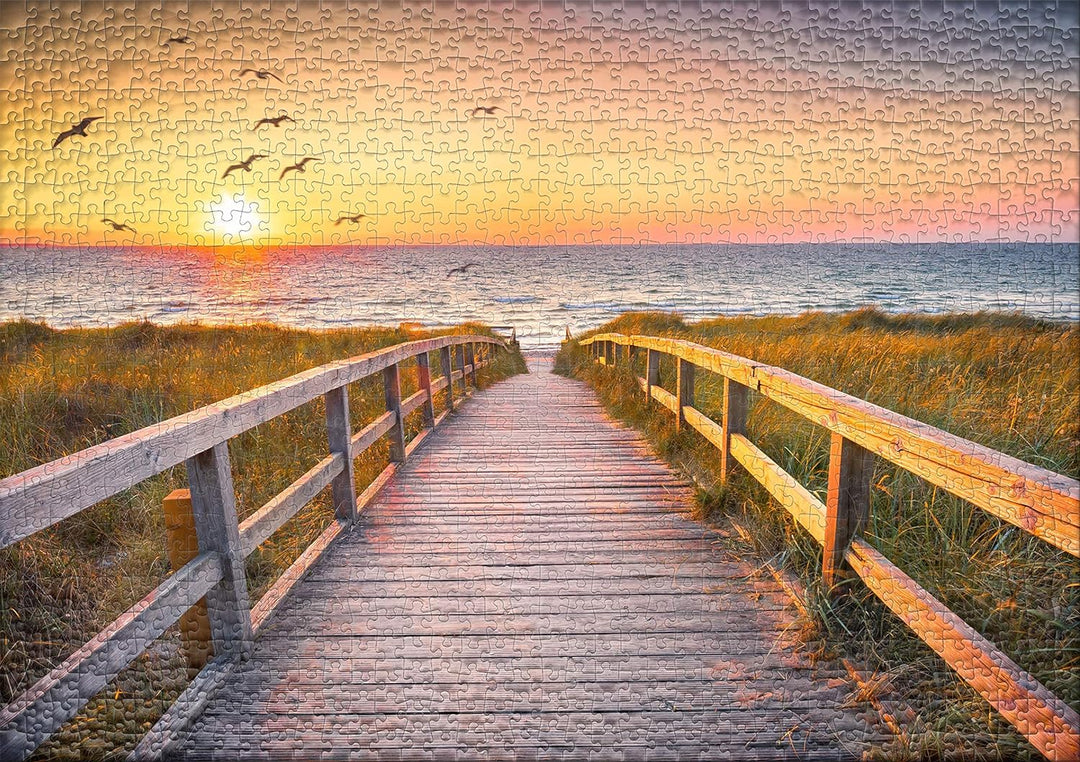 Ulmer Puzzleschmiede - Puzzle Abendstunde auf Sylt - klassisches 1000 Teile Puzzle - Nordsee-Motiv m