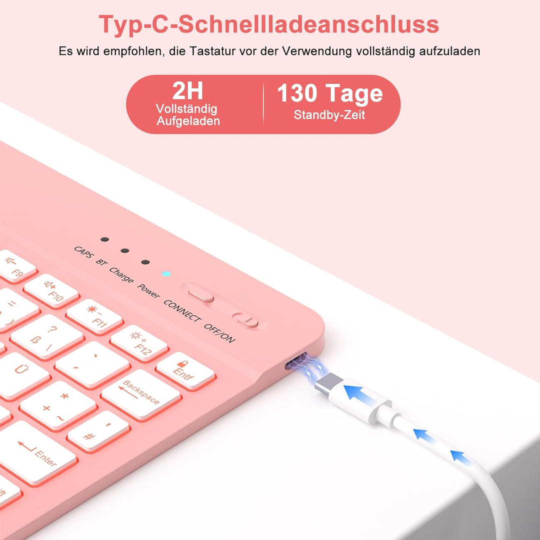 MMK Hülle mit Tastatur für iPad 10 Generation 2022(11/10.9 Zoll)/A16 11 Generation 2025, Abnehmbare