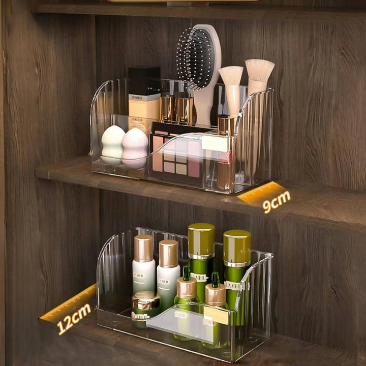 Make up Organizer mit 4 Fächern, 2 Stück Kosmetik Aufbewahrungsbox für Schminktisch Badezimmerschran