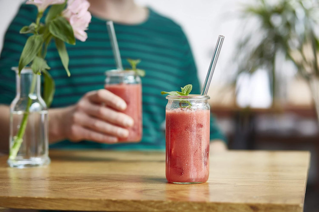 Halm Glas Strohhalme Wiederverwendbar Trinkhalm - 50 Stück gerade 23 cm - für Gastronomie, Restauran