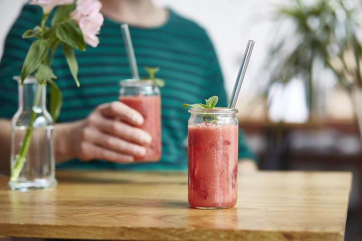 Halm Glas Strohhalme Wiederverwendbar Trinkhalm - 50 Stück gerade 23 cm - für Gastronomie, Restauran