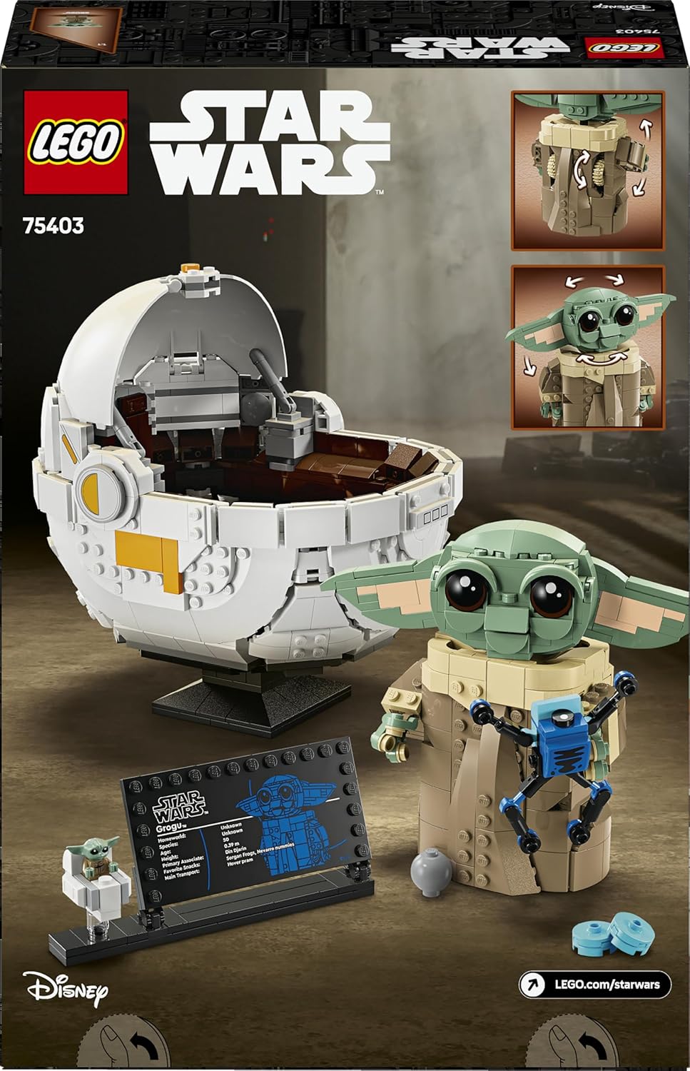 LEGO Star Wars 75403 Grogu in Seiner Repulsorwiege aus The Mandalorian - Minifigur zum Sammeln - Mod