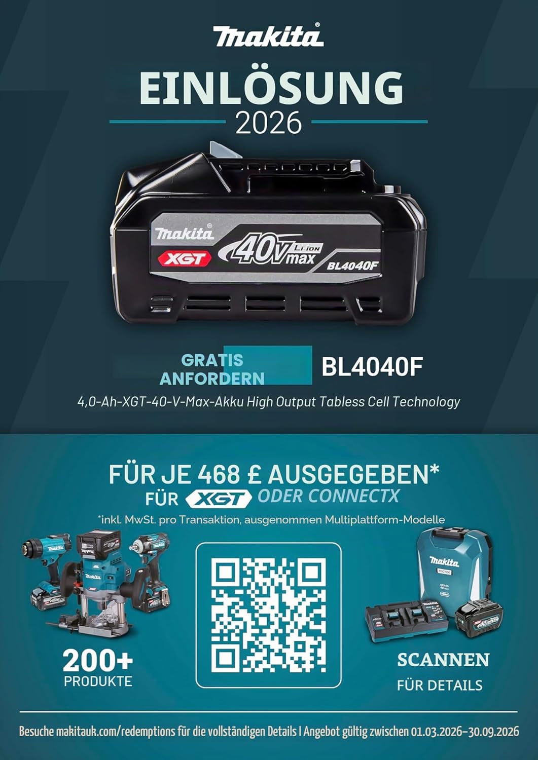 Makita CL003GZ04, handstaubsauger, Schwarz