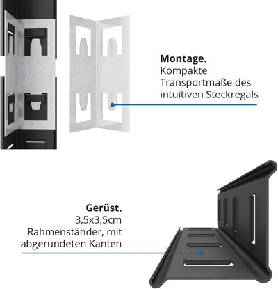 baudim - Metallregal: Flexibles Stahlregal für Lager und Keller. Robustes Steckregal mit anpassbaren