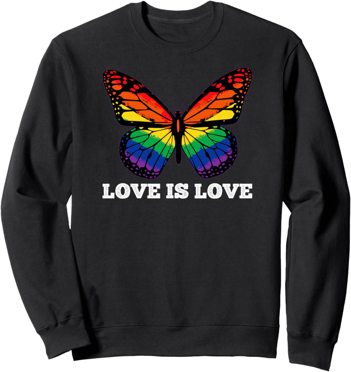 LGBTQ Liebe ist Liebe Homosexuell Lesben Trans Rainbow Butterflies Sweatshirt