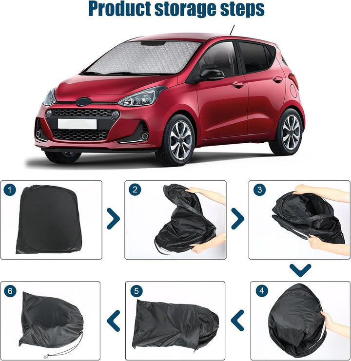 Sonnenschutz Hyundai i10 2013-2022, Faltbarer Sonnenschirm Auto Windschutzscheibe UV Schutz Reflekti