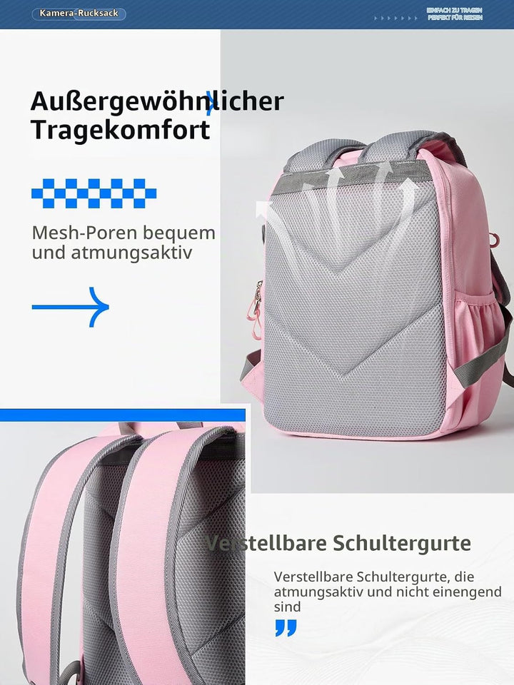 llano Kamerarucksack für DSLR/SLR/Spiegellose Kameras – Wasserabweisender Fotorucksack mit Laptopfac