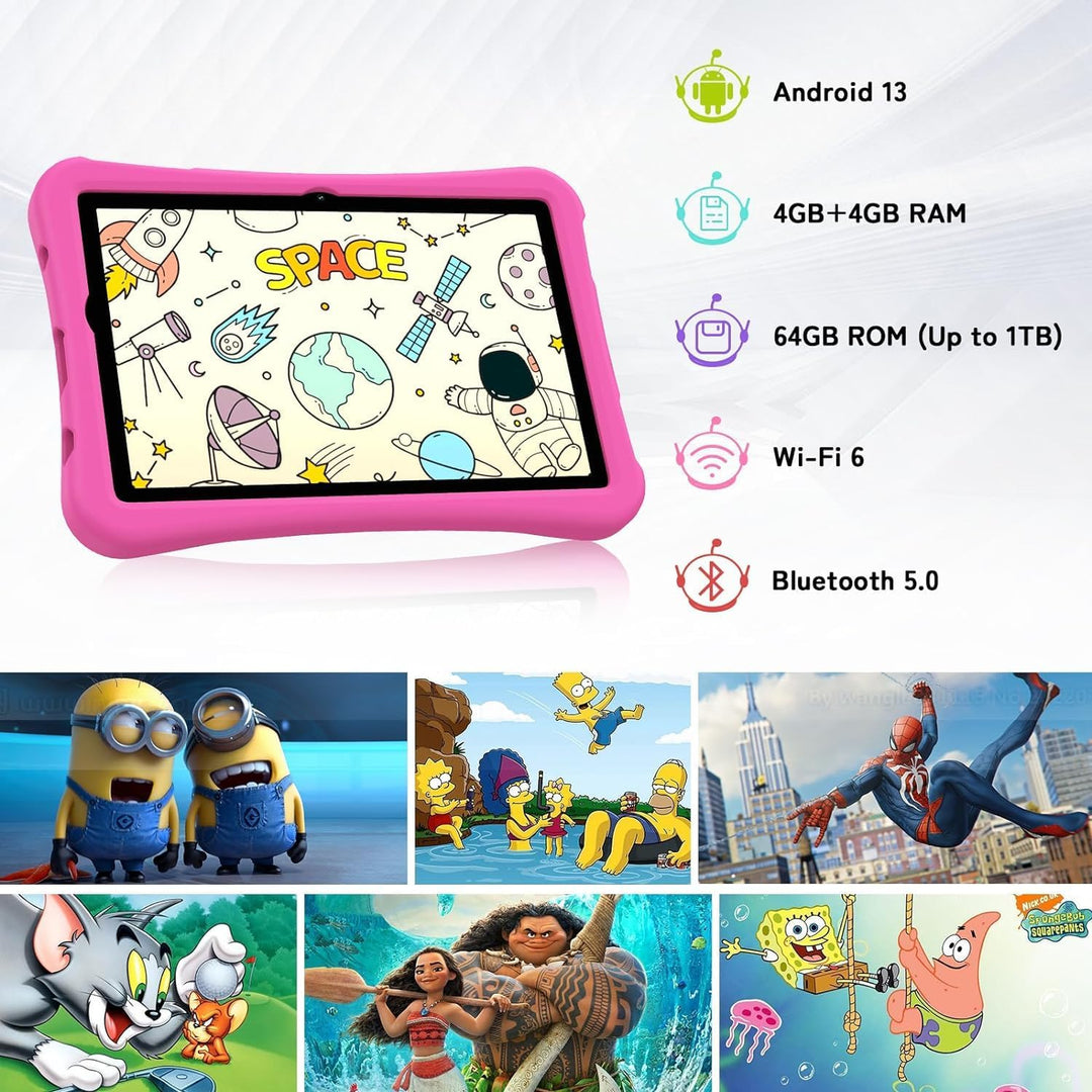 UMIDIGI Kinder Tablet 10,1 Zoll Android 13, G2 Kinder Tablet AB 3 Jahre 8GB(4+4) RAM+64GB ROM/1TB, A