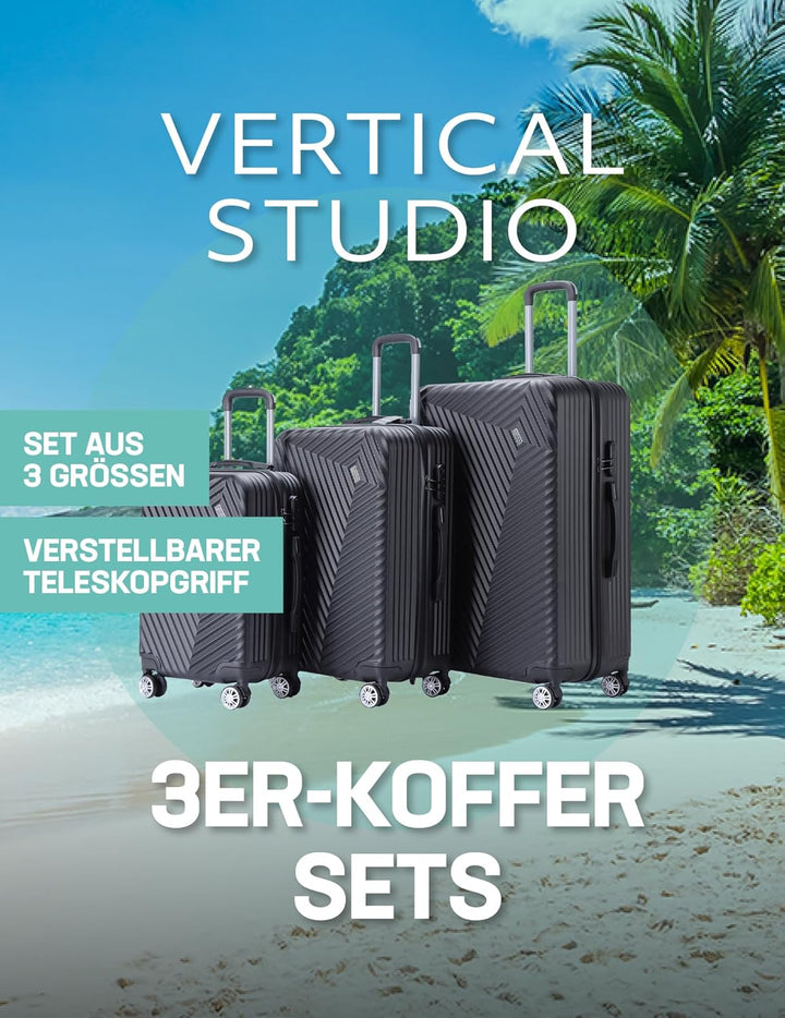 20" 24" 28" Koffer Reisekoffer 3er-Set Trolley Mehrteilig mit Ziffern Kofferschloss aus Kunststoff (