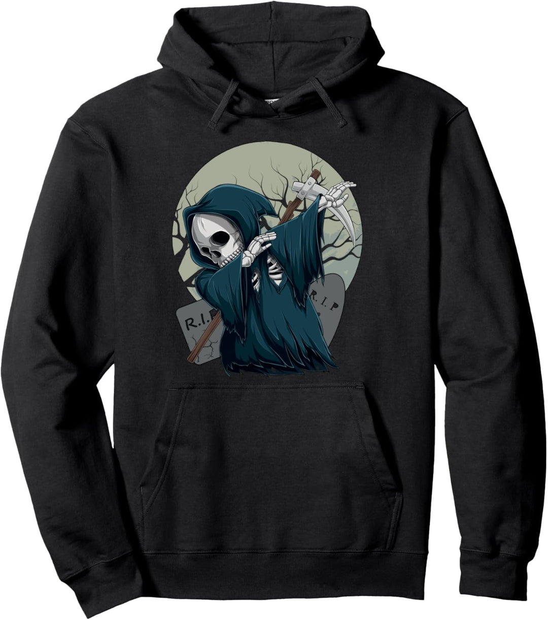 Halloween Kostüm Sensenmann Sense Sichel Kinder Herren Pullover Hoodie