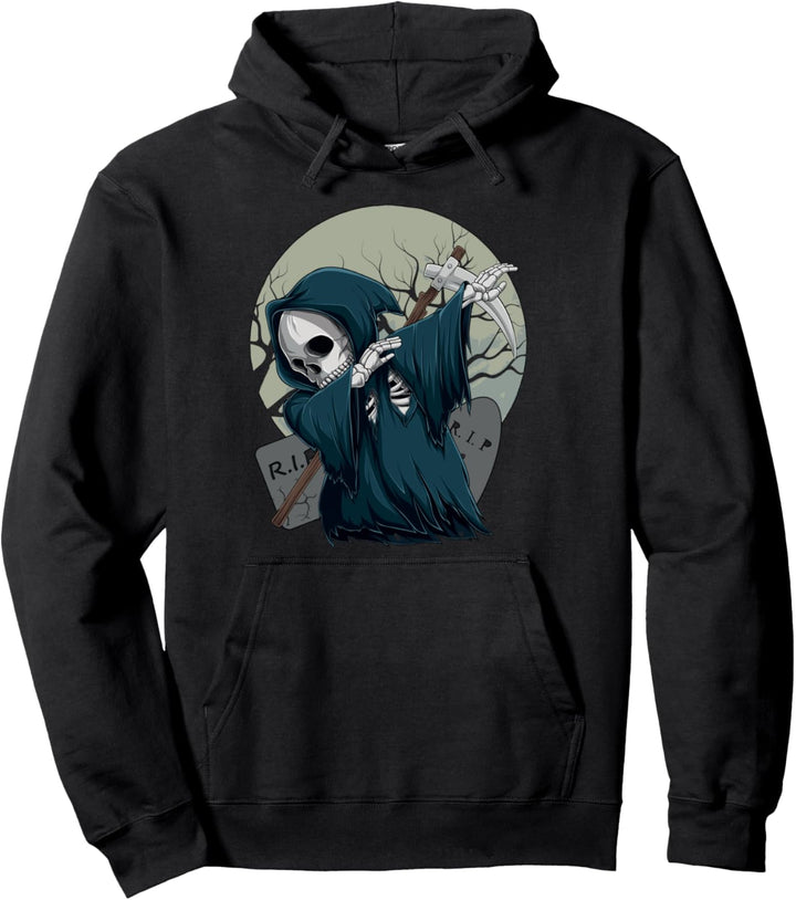 Halloween Kostüm Sensenmann Sense Sichel Kinder Herren Pullover Hoodie
