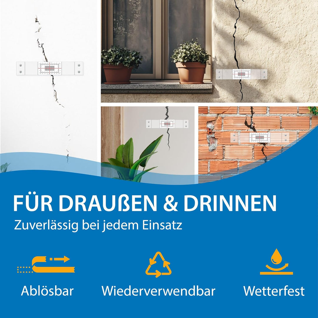 Sachverständigen-Zubehör Set Rissmonitor | Gutachter Ausrüstung | Wandschlitzmesser | Spaltmass Riss