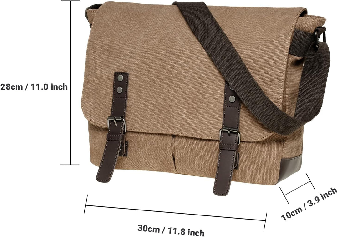 KAUKKO Laptoptasche 14 Zoll Umhängetasche Canvas für Arbeit Uni