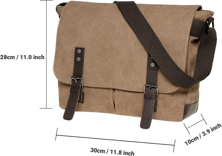 KAUKKO Laptoptasche 14 Zoll Umhängetasche Canvas für Arbeit Uni