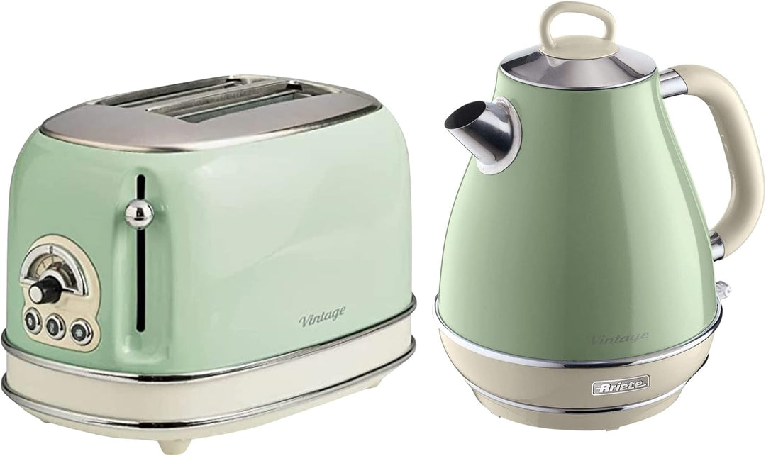 Ariete 2869 Vintage, elektrischer Wasserkocher aus Edelstahl, 1,7 Liter, für Wasser, Tee und Kräuter