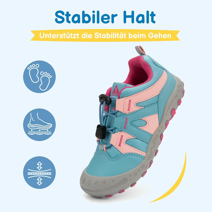 Mishansha Jungen Mädchen Wanderschuhe rutschfest Walkingschuhe Weich Flexibel Stabil Fitnessschuhe F