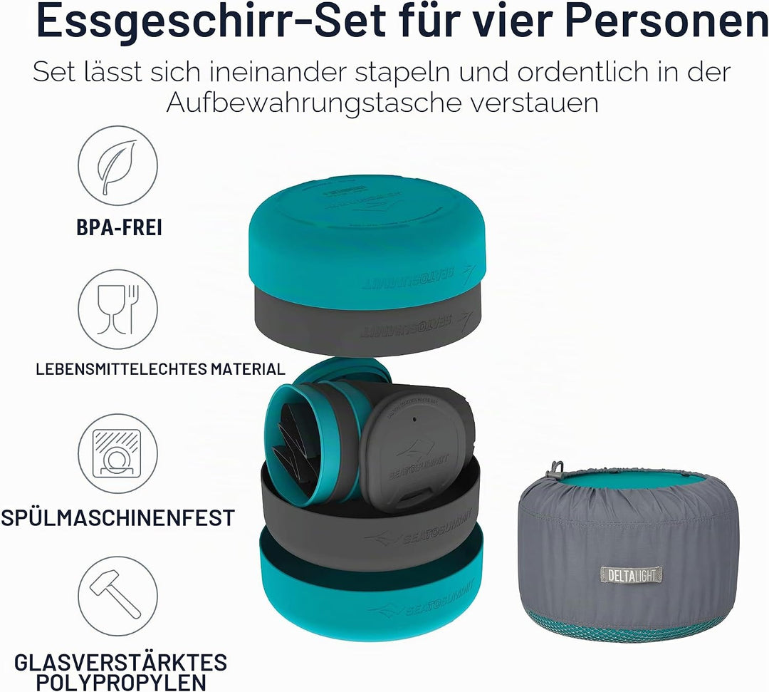 Sea to Summit Delta Light Camp Set 4.4 - Campinggeschirr - 4 Personen Set titan-grau 4.4, titan-grau