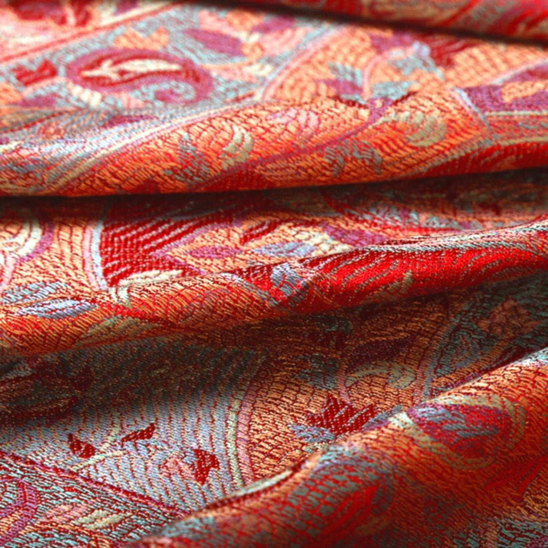 Lorenzo Cana Luxus Seiden - Stola Tuch Schaltuch jacquard gewebt 100% Seide Paisley Muster Pashmina