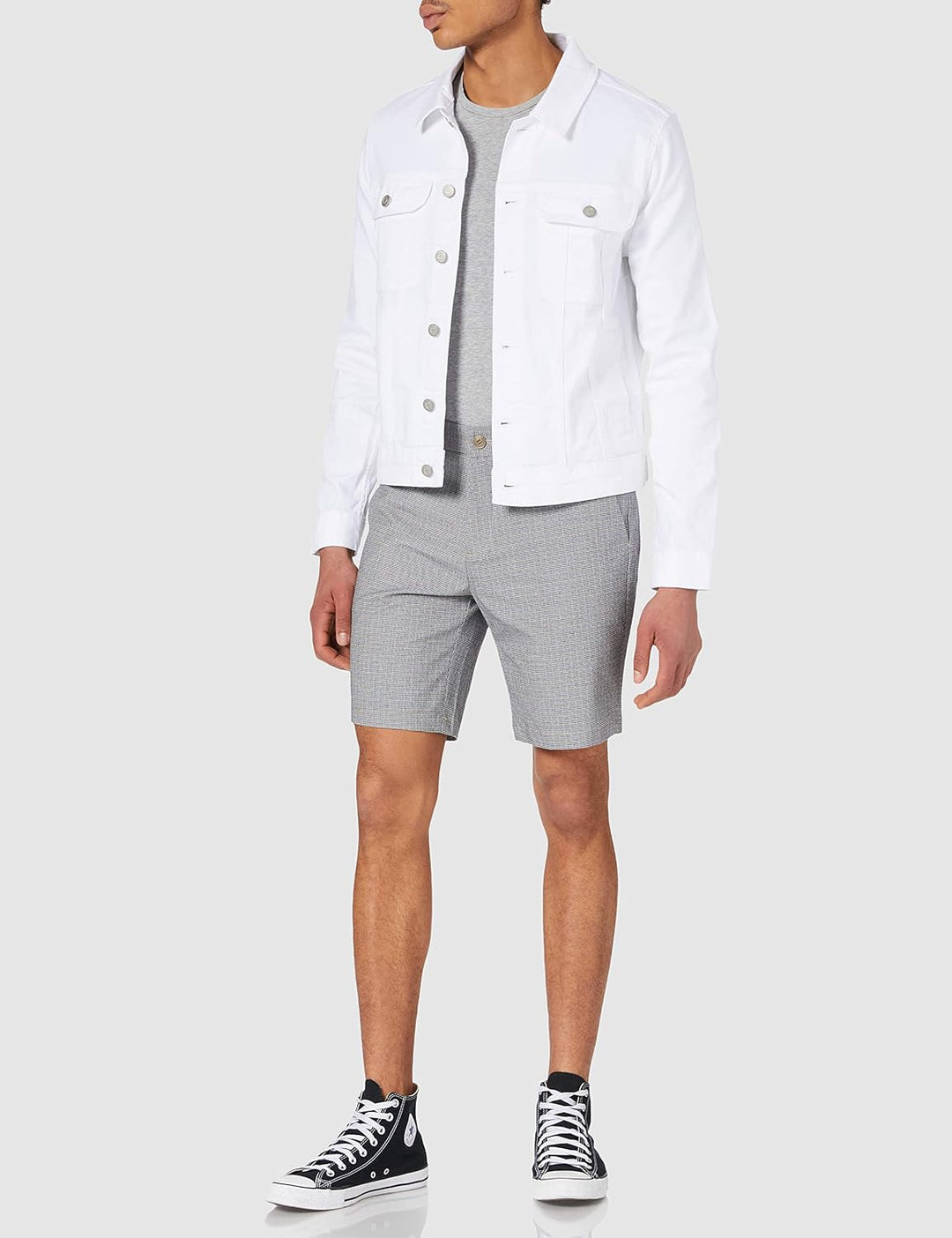 Casual Friday Herren Parlby small Checked Shorts, 171312_Silver Mink, M