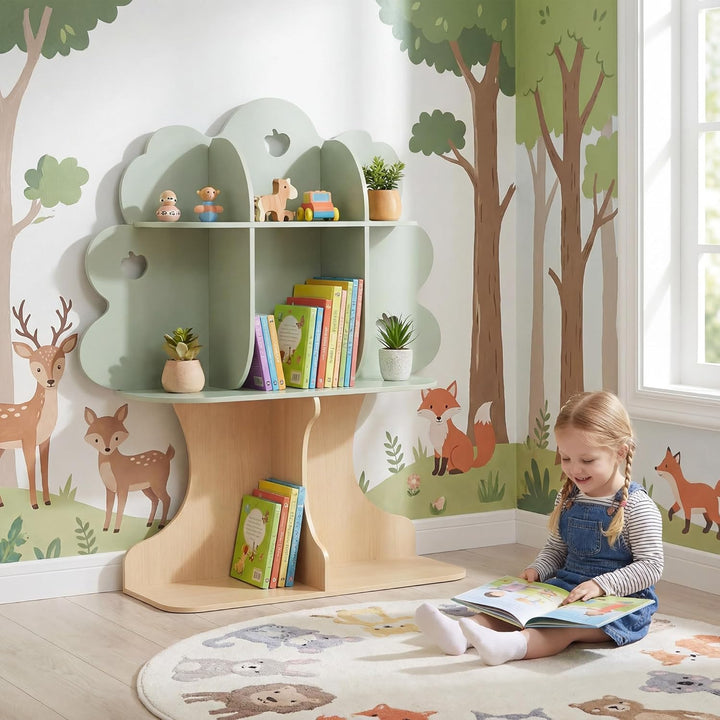 RELAX4LIFE Bücherregal Kinder, stehendes Kinderregal mit 8 offenen Fächern & Sockel, Spielzeugregal