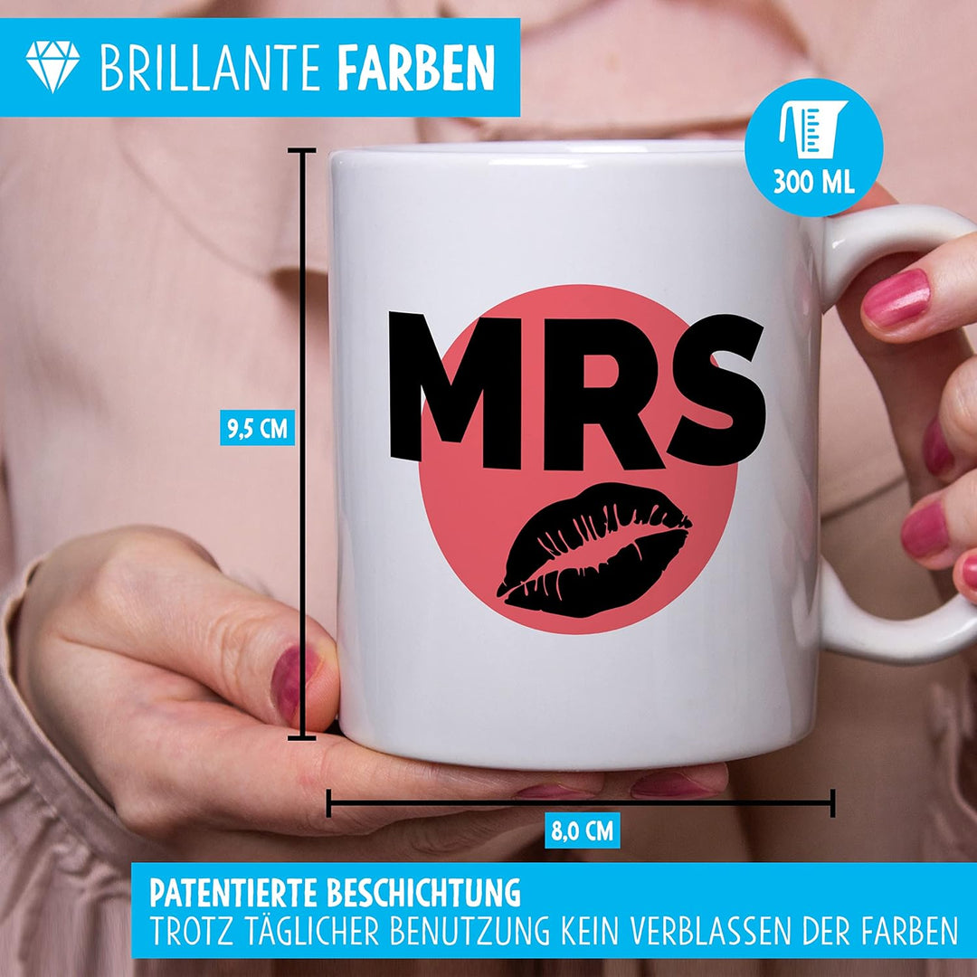 Mr Mrs Geschenkset mit 2 Tassen für Liebespaare zum Valentinstag Hochzeit Weihnachten Beide Tassen S