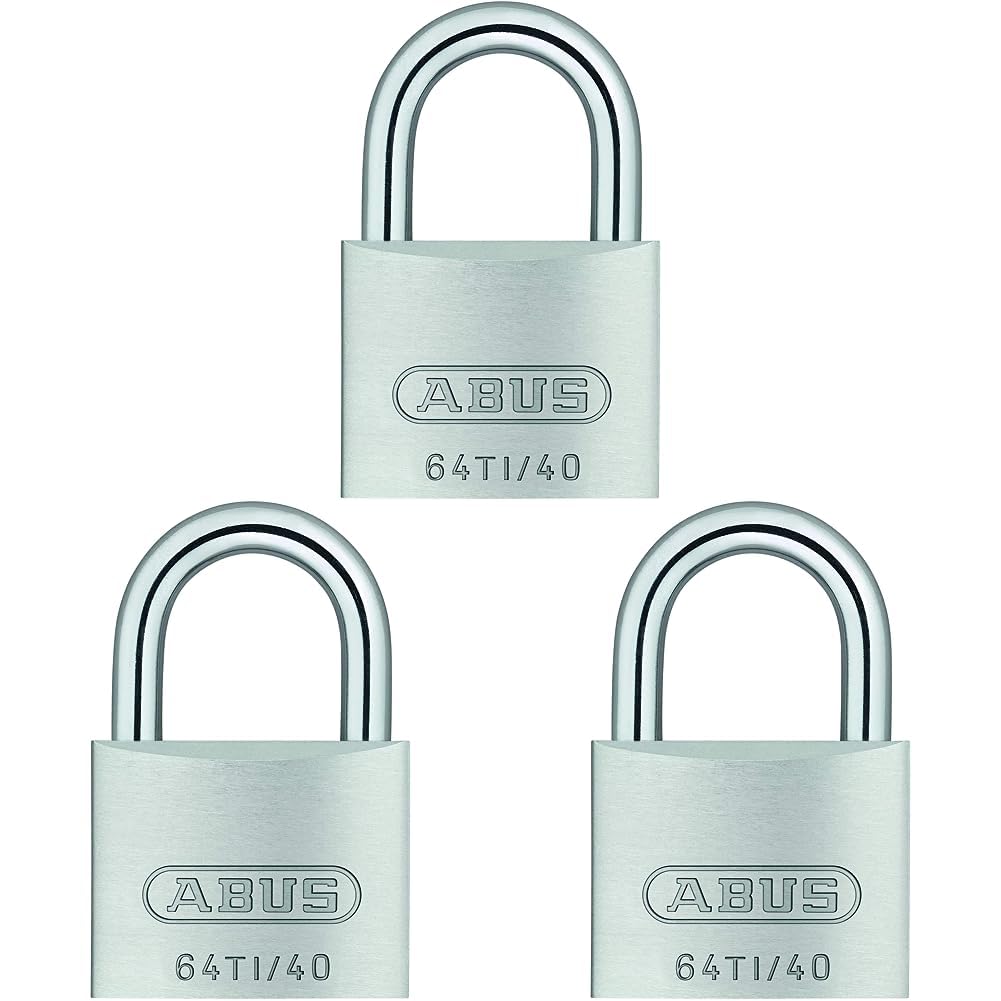 ABUS Vorhängeschloss Titalium 64TI/40 - Kellerschloss mit Schlosskörper aus Spezial-Aluminium - gehä