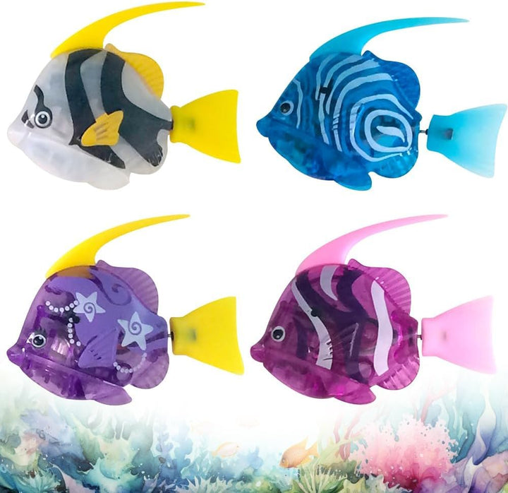 Mineup 4 Stück Roboter Fisch, Robo Fish, Elektrische Fische mit Leuchtende, Elektronischer Haustier