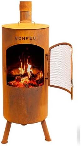 BonFeu BonTino LP Rost - Terrassenofen - Feuerstelle mit Funkenschutz für entspannte Abende - Feuers