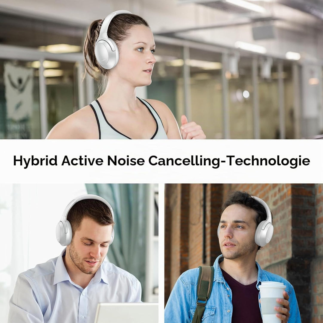 Srhythm NiceComfort 45 Active Noise Cancelling Headphone, drahtlose Bluetooth-Kopfhörer mit Transpar