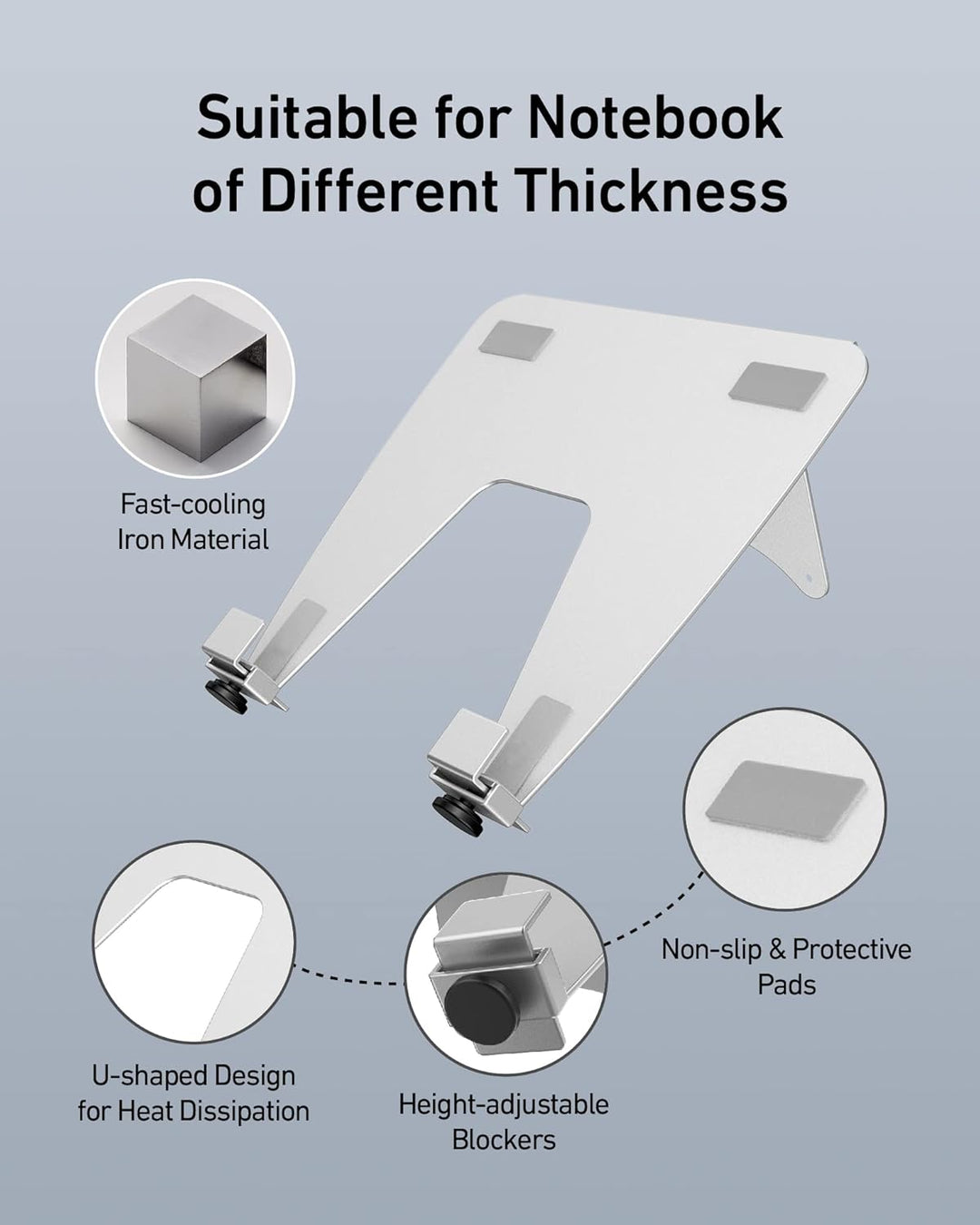 ergounion VESA Laptop Adapter für Monitorarm – 100 x 100 mm VESA Laptop Halterung – Armhalterung für