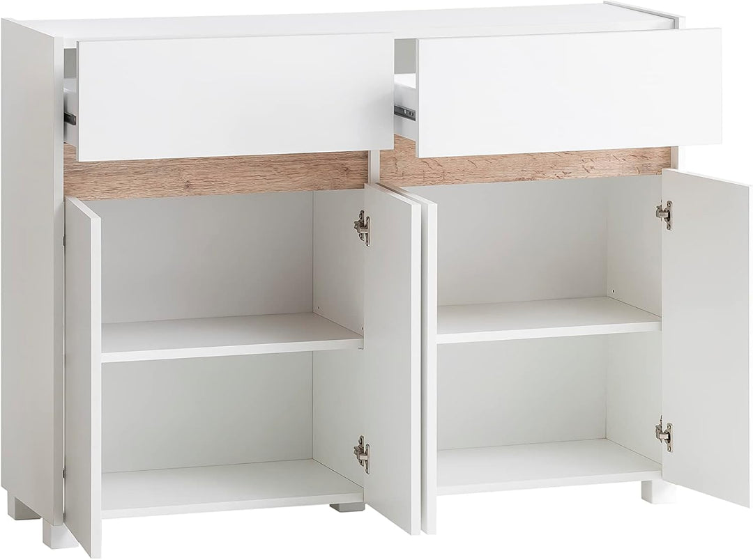 Schildmeyer Cosmo Kommode, Holzwerkstoff, weiss, 112,2 x 33 x 84,8 cm, Weiß