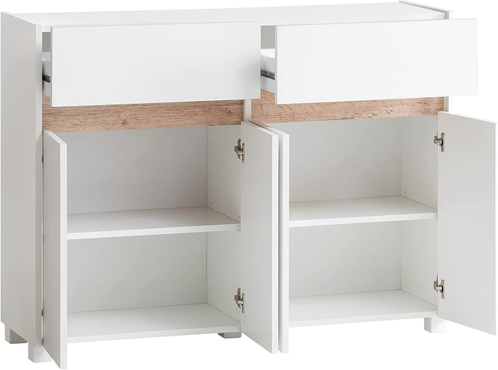 Schildmeyer Cosmo Kommode, Holzwerkstoff, weiss, 112,2 x 33 x 84,8 cm, Weiß