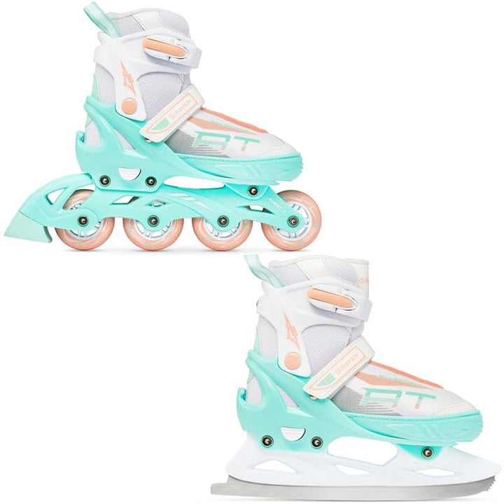 RAVEN Profession 2in1 Schlittschuhe Inlineskates Inliner für Kinder und Erwachsene verstellbar 35-39