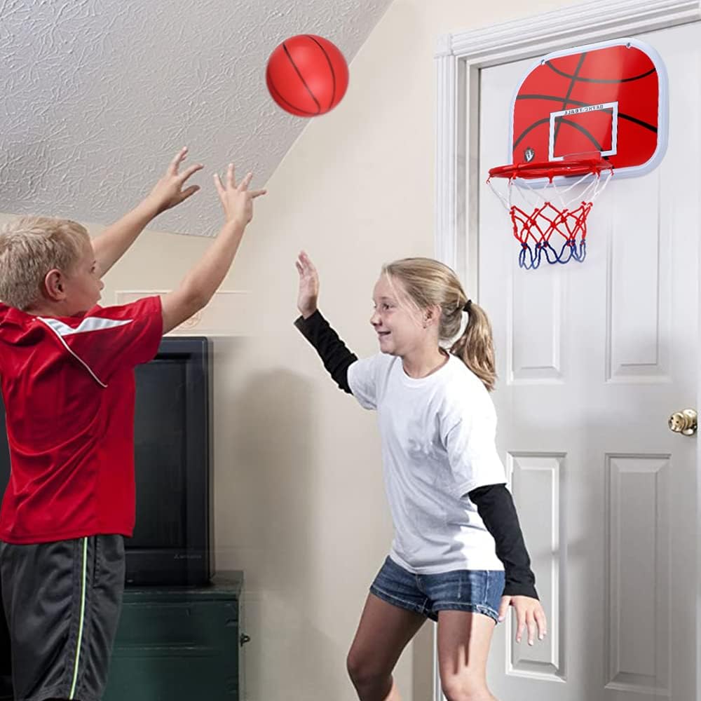 Mini Basketballkorb Basketball Reifen für Kinder Erwachsene, über Tür Basketball Reifen mit 3 Gummib