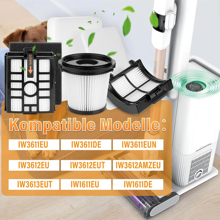 HOUSEMAX IW3612EUT Filter Kompatibel mit Shark IW3611EU, IW3611DE, IW3612EU, IW1611DE, IW1611EU, BU1