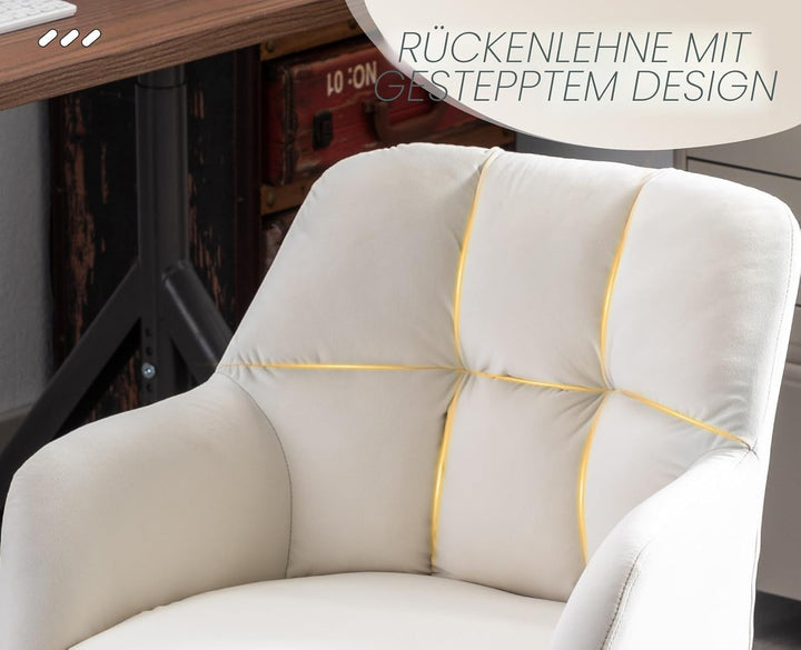 chairus Schreibtischstuhl Samt Bürostuhl 360° Drehstuhl Sessel Arbeitsstuhl Wohnzimmer Schlafzimmer