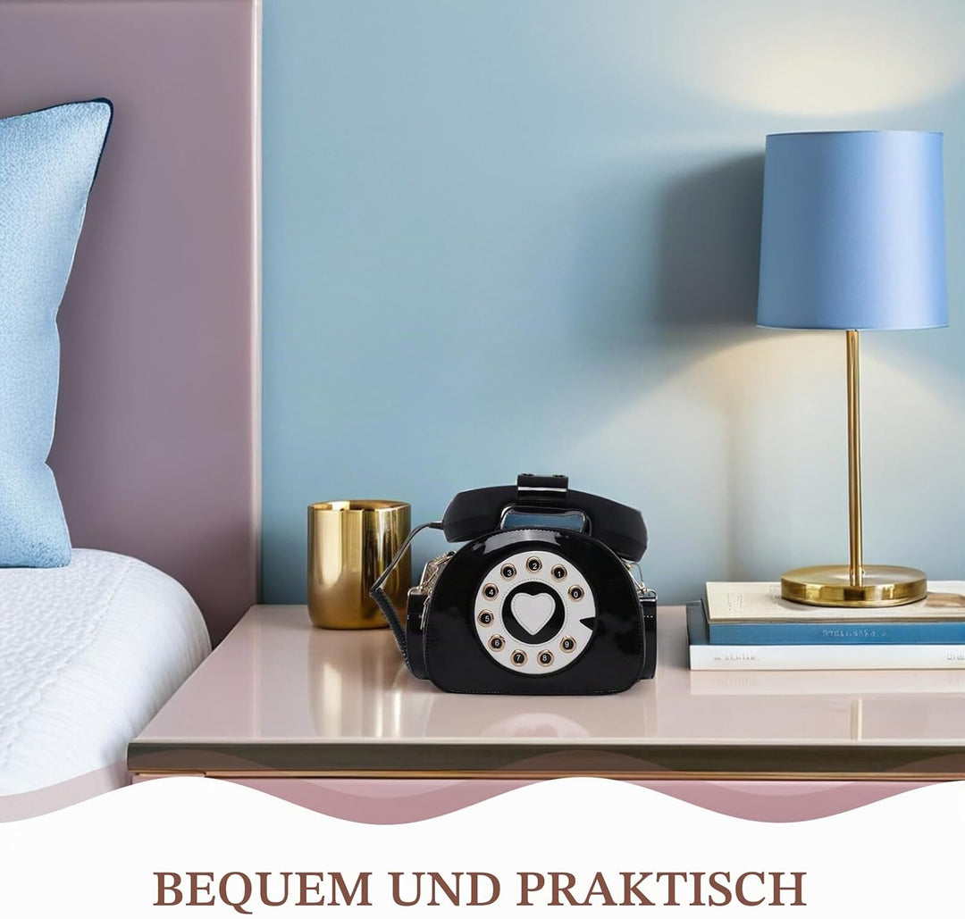 VALICLUD Umhängetasche Telefon Geformte Handtasche Retro Top Griff Tasche Neuheit Geldbörse für Frau