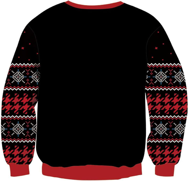 NEWISTAR Pullover Herren Damen Weihnachtspullover 3D Druck Strickpullover Lustig Weihnachtspulli Ugl
