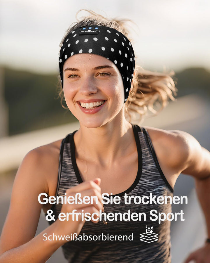 MUSICOZY Schlafkopfhörer Bluetooth, Schlaf Kopfhörer Seitenschläfer Kabellos Sport Kopfhörer Stirnba