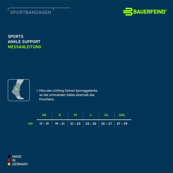 Bauerfeind Sprunggelenkbandage „Ankle Support“ Unisex, 1 Sprunggelenk Bandage für Sport wie Fussball