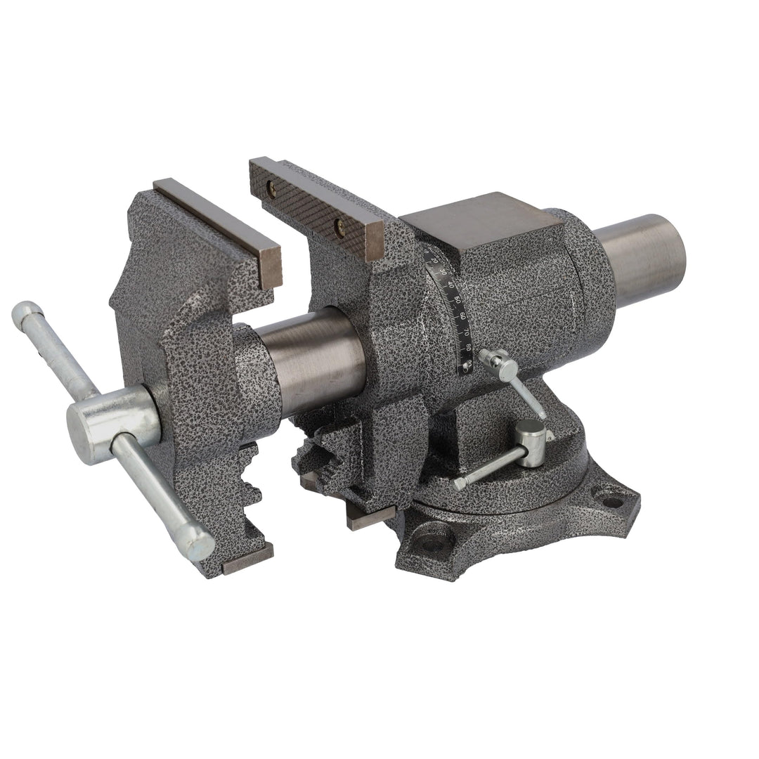 HRB Profi Schraubstock drehbar gross - 125 mm Spannweite-, multifunktionaler Profi Tischschraubstock