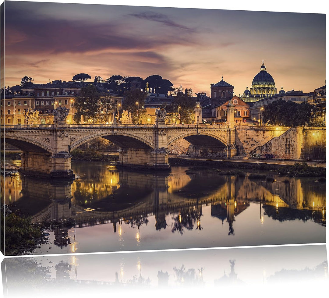 Pixxprint Rom Kathedrale St. Peter als Leinwandbild/Grösse: 100x70 cm/Wandbild/Kunstdruck/fertig bes