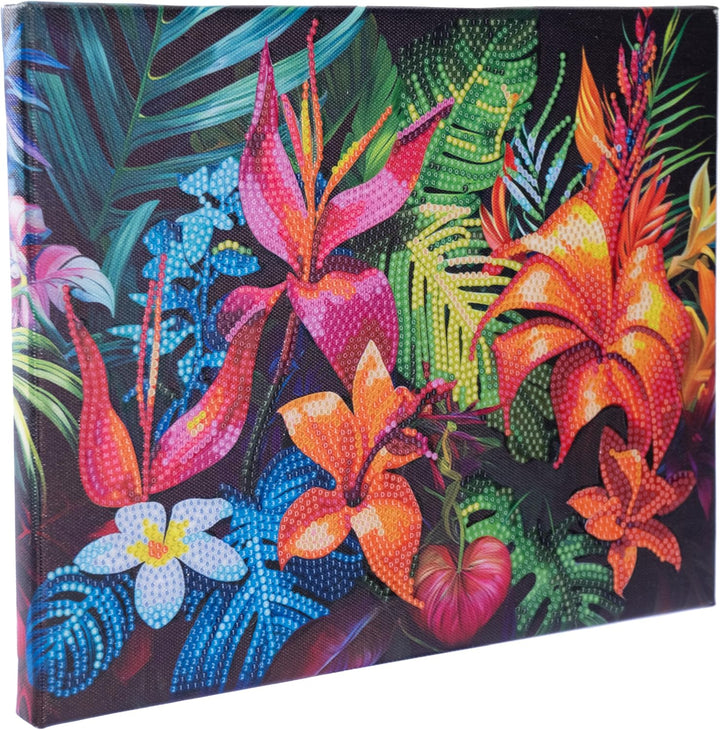 DIAMANTINY Level Up - Bild - Creative Art, Diamond Painting Kit, Mosaik Tropical Flowers