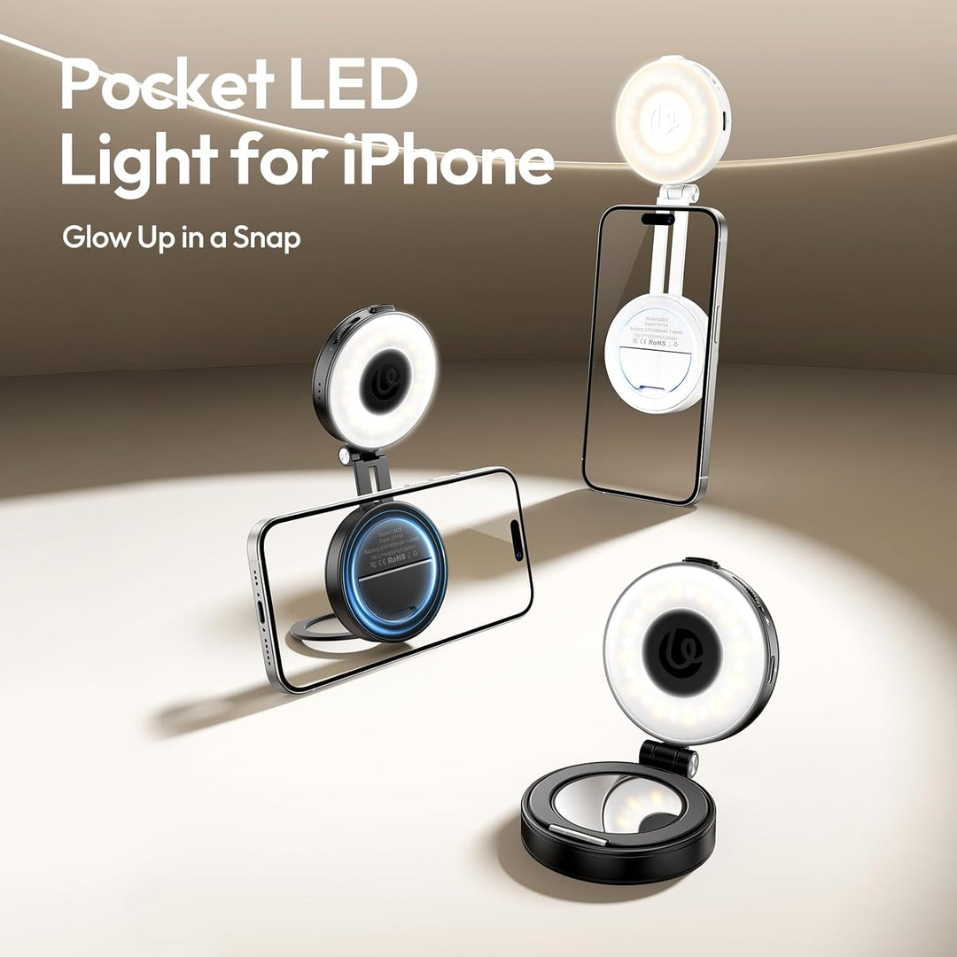 ULANZI Magnetische Selfie Licht kompatibel mit Magsafe, verbessertes 360°-Selfie Ringlicht für iPhon