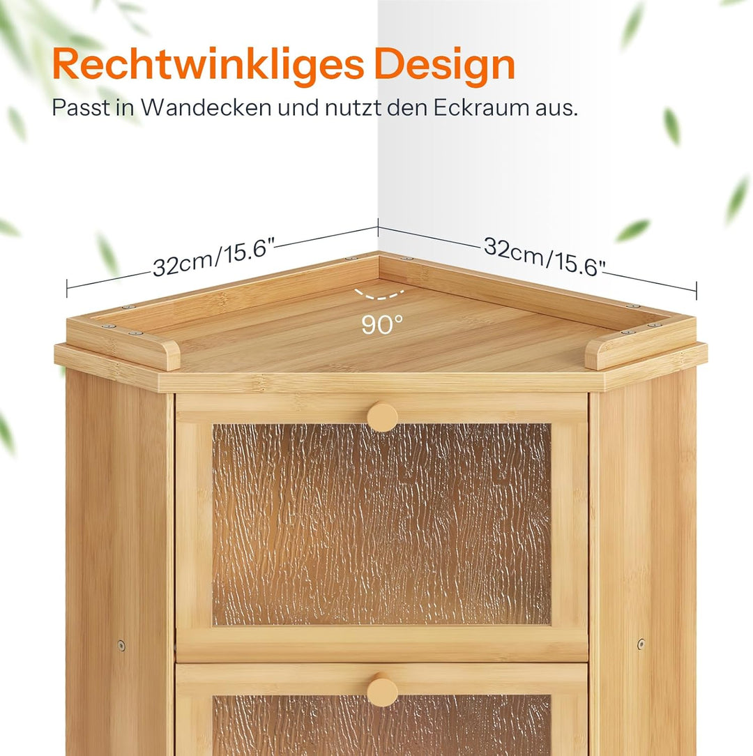HOOBRO Brotkasten Bambus, 2-lagige Brotkorb mit Oberem Fach, Brotbox, Brotaufbewahrung für Brötchen